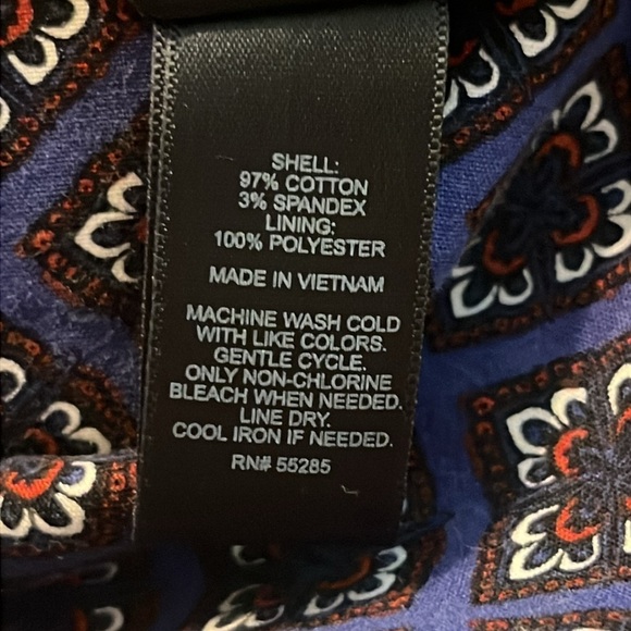 Express Blue with Red/White Geometric Print Lined Pencil Skirt Size 8 - Picture 12 of 13